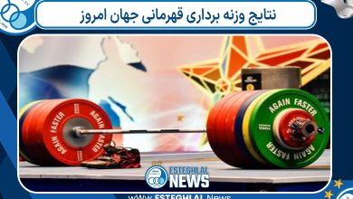 نتایج وزنه برداری قهرمانی جهان امروز
